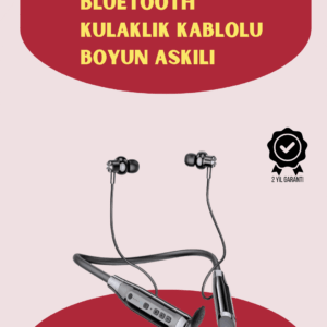 120 Saat Pil Ömrüyle Boyun Askılı Bluetooth Kulaklık – Spor ve Günlük Kullanım İçin