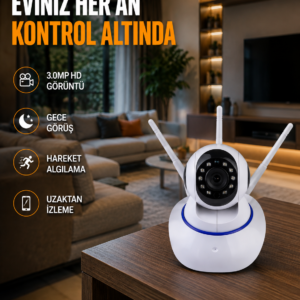 Full HD Akıllı IP Kamera – Gece Görüşlü, Hareket Sensörlü, Çift Yönlü Ses ve Online Kayıt Özellikli Yeni Nesil