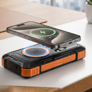 Güneş Enerjili Powerbank 20000 mAh Kablosuz ve Hızlı Şarj Destekli Taşınabilir Şarj Cihazı