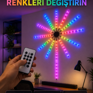 RGB LED Duvar Lambası Uzaktan Kumandalı Telefon Kontrollü Ortam Aydınlatması