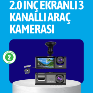 3 Kameralı Araç İçi Kayıt Cihazı Suya ve Toza Dayanıklı Tasarım