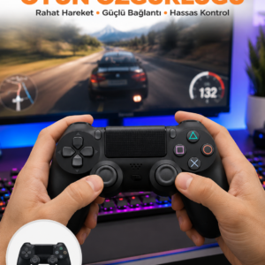 PS4 Uyumlu Kablosuz Oyun Kolu – Gerçekçi Titreşimli Geri Bildirim Yeni Nesil