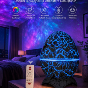 Yumurta Şeklinde Su Dalgalı Bluetooth Speaker Lamba Renkli Şarjlı Yeni Nesil