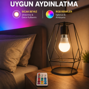 Kumanda Destekli Çok Renkli Akıllı LED Ampul Yeni Nesil