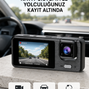 Park Modlu 3 Kameralı Araç Kayıt Cihazı 1080P Ön Kamera 2’’ Ekran