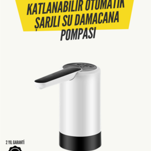 8000mAh Şarjlı Damacana Su Pompası | Tek Tuşla Otomatik Su Alımı | 40-80 Sn Dolum | Katlanabilir Tasarım