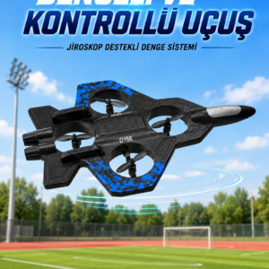 Savaş Uçağı Tasarımlı Drone 2.4G Uzaktan Kumandalı 360° Takla Jiroskop Tek Tuş Kalkış İniş
