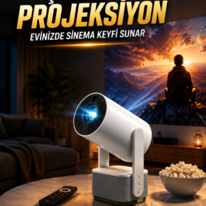 ŞARJLI PROJEKSİYON EVİNİZDE SİNEMA KEYFİ SUNAR