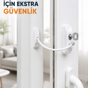 Anahtarlı Pencere Güvenlik Aparatı Esnek Kablolu Pencere Açılma Sınırlayıcı Kilit