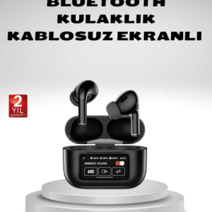 Aktif Gürültü Engelleme (ANC) Kablosuz Bluetooth Kulaklık – Dijital Ekranlı, Dokunmatik ve Uzun Pil Ömürlü