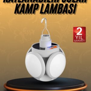 5 Kanatlı Bahçe Aydınlatma Led Askılı Solar Güneş Enerji Usb Sarjlı