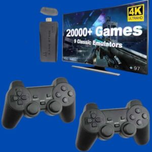 Retro Oyunlar 4k Game Stick 2.4g Kablosuz Çift Kol 3500 Oyun Atari