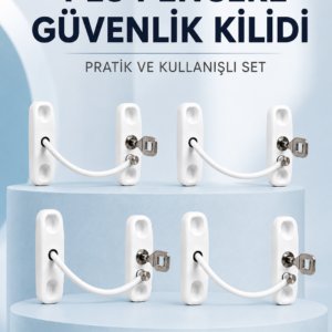 Pencere ve Kapılar İçin Anahtarlı Güvenlik Kilidi 4’lü Set