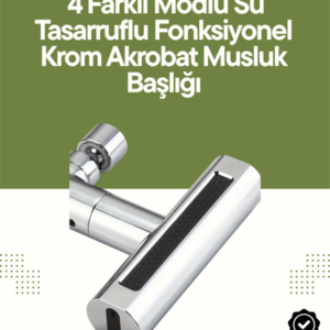 Krom Musluk Başlığı | 4'ü 1 Arada Su Çıkışı | Kolay Montajlı
