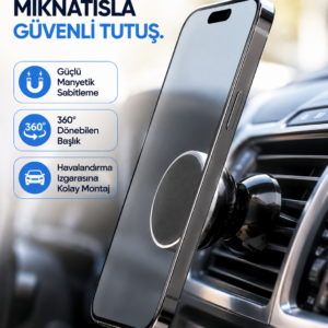 Araç İçi Telefon Tutucu Mıknatıslı Havalandırma Izgarası Telefon Standı