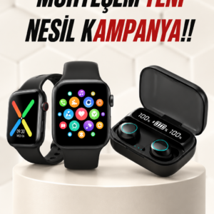 Kaliteli Akıllı Saat ve Kaliteli Bluetooth Kulaklık ANC Özelliği Uzun Pil Ömrü