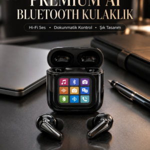 AI Destekli Dokunmatik Ekranlı Kablosuz Bluetooth Kulaklık
