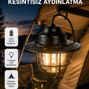 Outdoor Retro Kamp Işığı Uzun Ömürlü Pil Taşınabilir Suya Dayanıklı