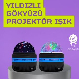 USB’li Yıldız Projektör Lamba – Döner Galaxy Işık Şovu, Çocuk ve Yetişkin Uyku Lambası
