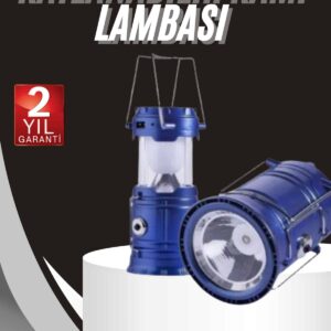 Kamp Lambası Solar Şarjlı Kızaklı Kamp Feneri Led Lamba Işıldak