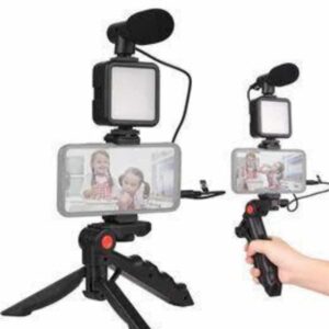 Telefon Tutucu Mini Mikrofonlu Tripod Vlog Çekim Video