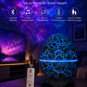 Dinozor Speaker Renk Değiştirme Projeksiyon Modu Bluetooth Hoparlör Gece Lambası Yeni Nesil