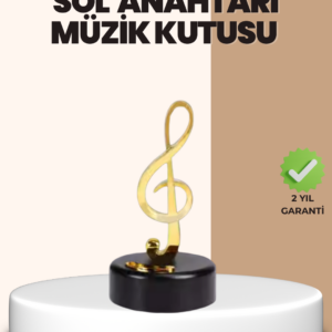 Sol Anahtarı Temalı Döner Müzik Kutusu Melodili Dekoratif Ürün
