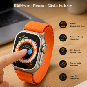 Akıllı Saat Uyku ve Spor Takibi Yeni Nesil Bluetooth Bağlantılı Amoled Ekran