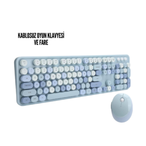 Kablosuz Klavye Mouse Seti mavi