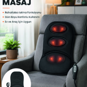 Isıtmalı Masaj Minderi Masaj Motoru, Kablolu Kumanda ve Çoklu Masaj Modu