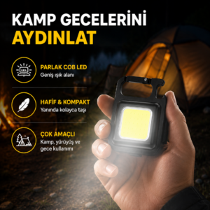 USB Type-C Şarjlı Mini Fener – Manyetik, Katlanabilir ve Şişe Açacaklı Tasarım Yeni Nesil