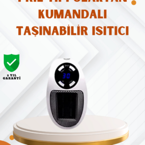 Priz Tipi Mini Isıtıcı LED Ekran Ayarlı Sıcaklık Zamanlayıcı