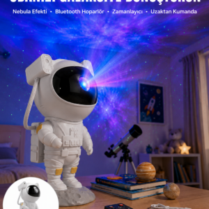 Astronot Bluetooth Hoparlör Gökyüzü Projektör Gece Lambası