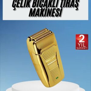 Sakal Kesme Tıraş Makinesi Paslanmaz Çelik Gold Şarjlı
