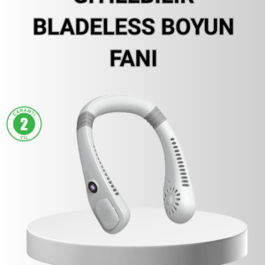 Giyilebilir Boyun Fanı 360° Dairesel Rüzgar ve 5 Kademeli Hız Ayarlı
