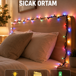 Enerji Tasarruflu Şeffaf Kablo 5 m 50 LED Dekor Işık Yeni Nesil