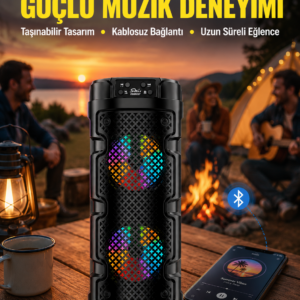Çift Sürücülü Taşınabilir Kablosuz Hoparlör Yeni Nesil