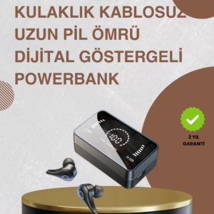 Bluetooth 5.1 Kablosuz Kulaklık – 3500 mAh Şarj Kutulu