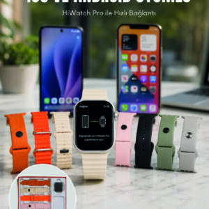 Akıllı Saat Bluetooth Arama Özellikli 7 Kordonlu Spor ve Günlük Kullanıma Uygun