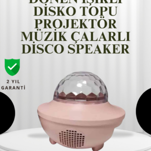 Sesle Etkileşimli Yıldız Projektörlü Gece Lambası – Bluetooth Hoparlörlü, USB Girişli, Dönen Okyanus