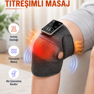 Dijital Ekranlı Isıtmalı Diz Masaj Aleti Ayarlanabilir Titreşimli Şarjlı Masaj Cihazı