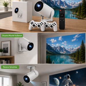 Kablosuz 4K Projeksiyon – Wi‑Fi 6 & Bluetooth 5.0 ile Oyun ve Uygulama Merkezli Yeni Nesil