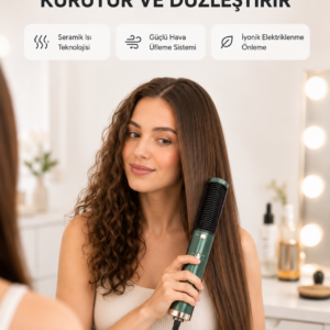 Seramik Plakalı Saç Düzleştirici – 200°C Ayarlanabilir Isı, İyon Teknolojisi