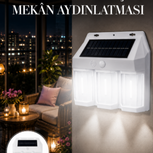 Dış Mekan Solar Duvar Lambası – 120° Hareket Algılama, 3 Işık Modu Yeni Nesil