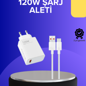 120 Watt Hızlı Şarj Adaptörü Samsung S20 S21 S22 S23 Uyumlu