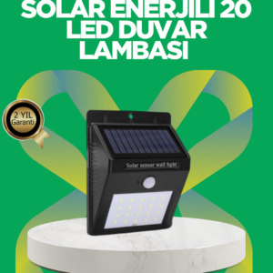 Solar Enerjili 20 LED Hareket Sensörlü Duvar Lambası