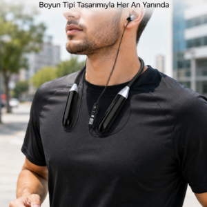 Boyun Tipi Bluetooth Kulaklık Kablosuz Mikrofonlu Uzun Kullanım Süreli Müzik ve Telefon Görüşme Kulaklığı