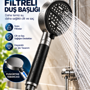 6 Modlu Filtreli Duş Başlığı Büyük Panel Su Tasarruflu Çok Fonksiyonlu Duş Başlığı