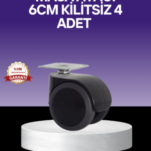 Çok Amaçlı Kilitsiz Masa Ayağı Tekerleği 6 cm