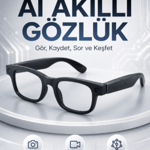 Akıllı Gözlük 8 MP Kameralı 1080P Video Kayıt WiFi Bağlantılı Çift Mikrofonlu Gürültü Engelleme Özellikli